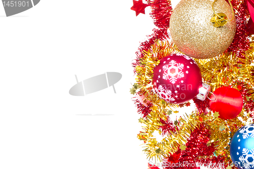 Image of christmas balls and tinsel