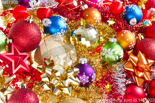Image of christmas balls and tinsel