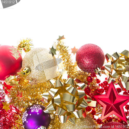 Image of christmas balls and tinsel
