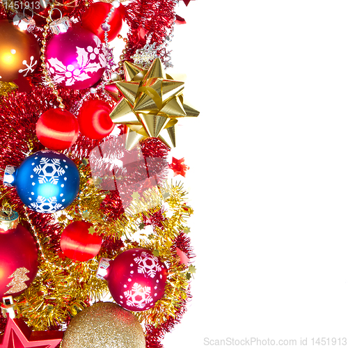 Image of christmas balls and tinsel