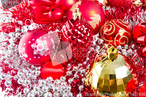 Image of christmas balls and tinsel