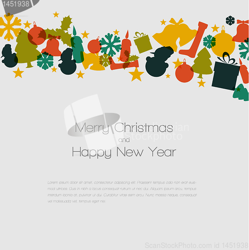 Image of Vintage vector christmas card