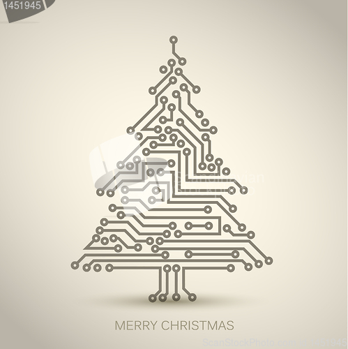 Image of Vector christmas tree from digital circuit