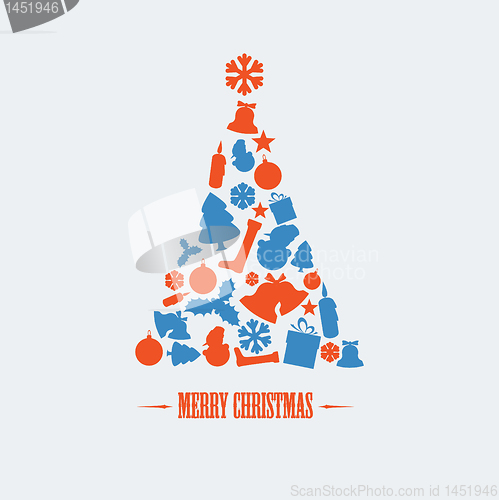 Image of Vintage Vector christmas tree