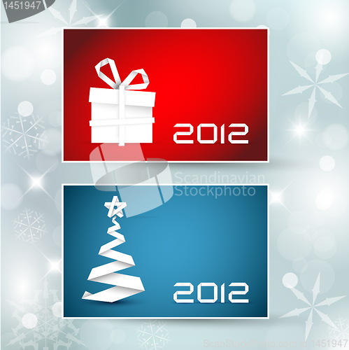 Image of Set of vector christmas / New Year banners (cards)