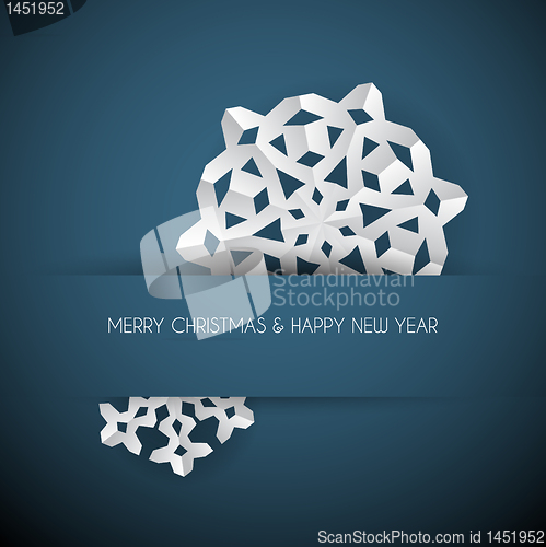 Image of Vector white paper christmas snowflake