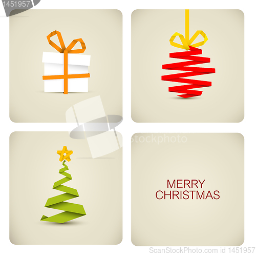 Image of Simple vector christmas decoration made from paper