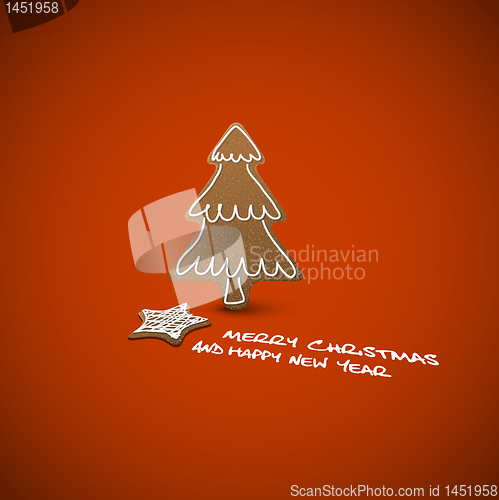 Image of Vector Christmas card - ginger breads with white icing