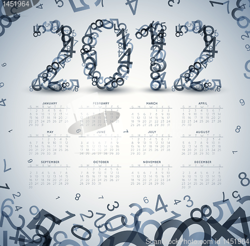 Image of Vector Vintage retro calendar 2012