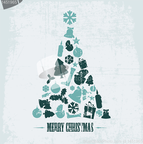 Image of Vintage Vector christmas tree