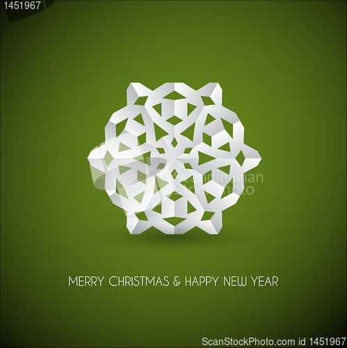 Image of Vector white paper christmas snowflake