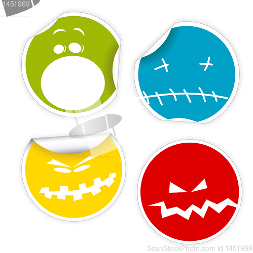 Image of Set of Halloween smiles labels