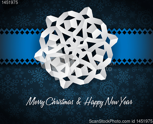 Image of Vector white paper christmas snowflake