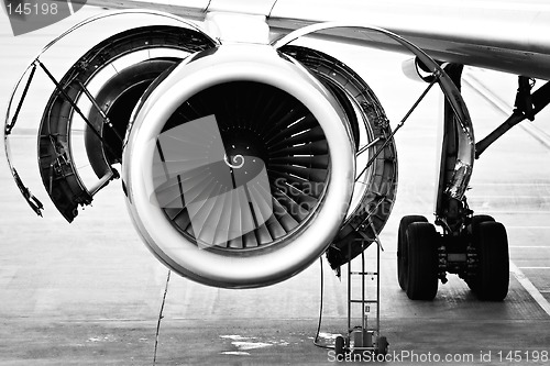 Image of aircraft engine maintenance