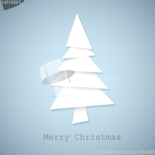 Image of Simple vector christmas tree made from pieces of paper