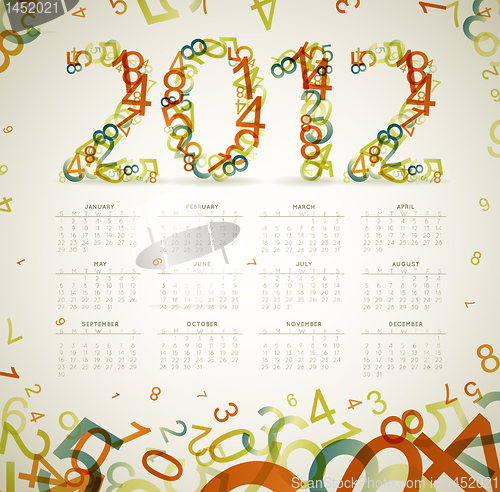 Image of Vector Vintage retro calendar 2012