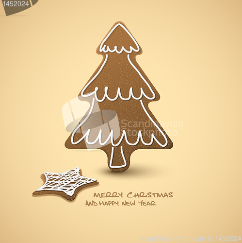 Image of Vector Christmas card - gingerbreads with white icing