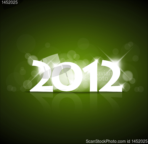 Image of Vector Green New Year card 2012