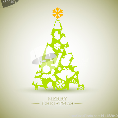 Image of Vintage Vector christmas tree