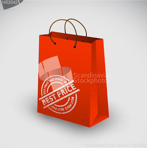 Image of Red shopping bag icon