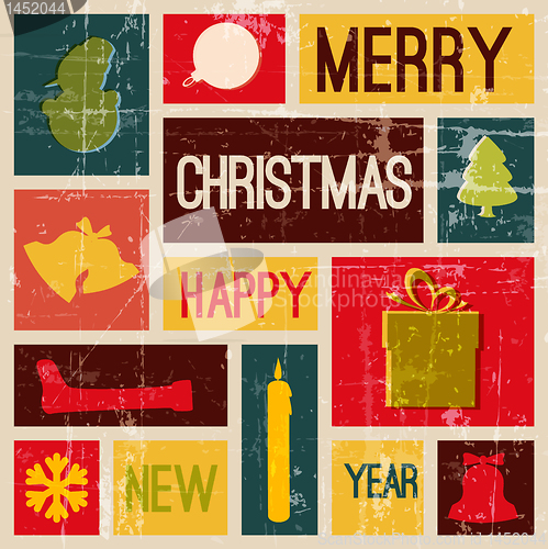 Image of Vector Vintage vector christmas card