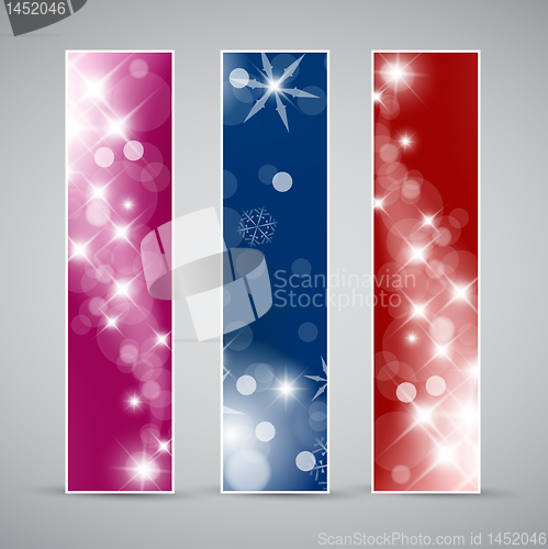 Image of Set of vector christmas / New Year banners