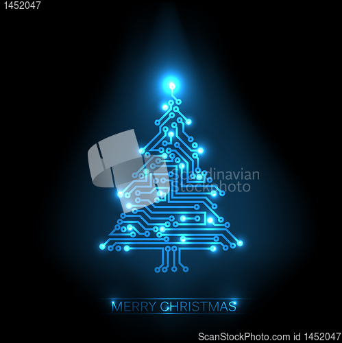 Image of Vector christmas tree from digital circuit