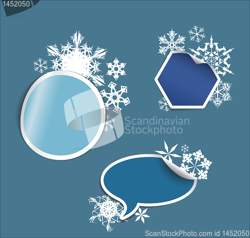 Image of Vector winter Labels, stickers, pointers, tags