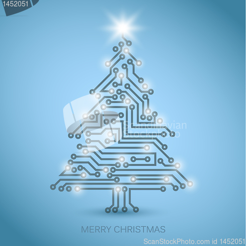 Image of Vector christmas tree from digital electronic circuit