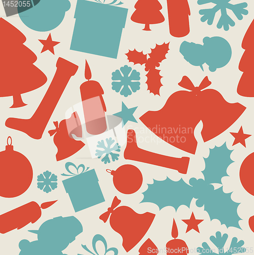 Image of Seamless vector christmas pattern
