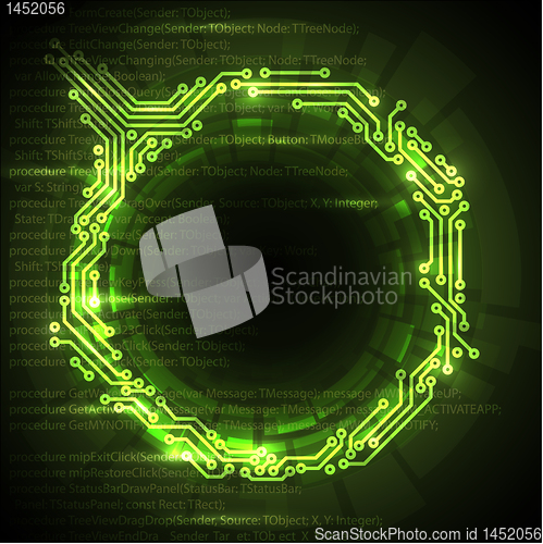 Image of Vector Abstract green technical background 