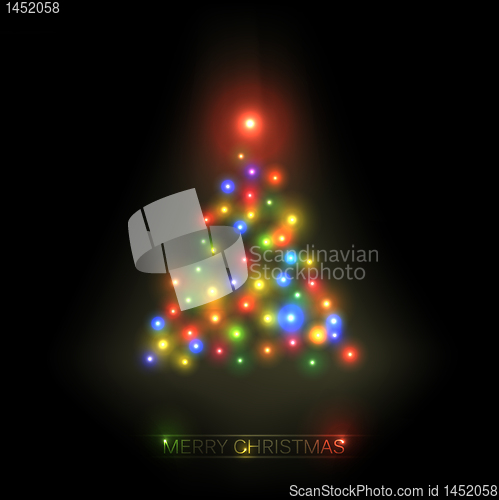 Image of Vector christmas tree from colorful lights