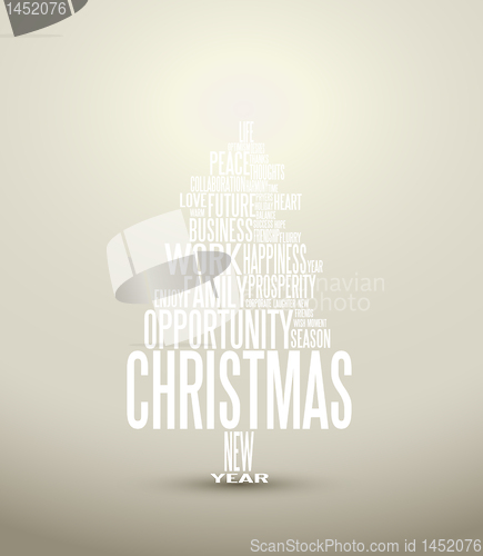 Image of Vector Abstract christmas card with season words