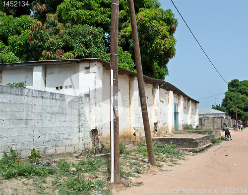 Image of Gambia street with power pole