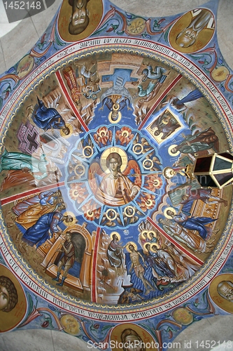 Image of Ceiling of the church, depicting the life of Jesus