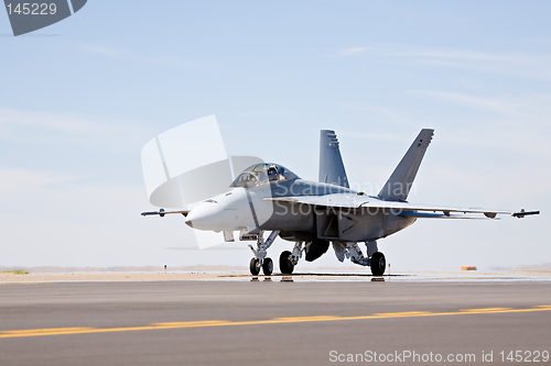 Image of F-18 Hornet taxiing
