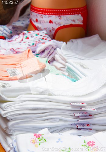 Image of children's underwear in the store