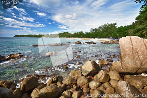 Image of Landscape with a beach and rocks - Thailand