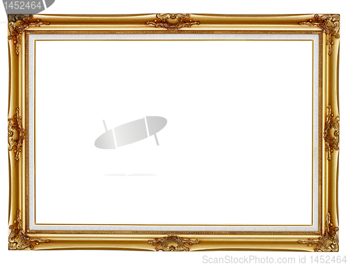 Image of Gilded frame for painting on white background
