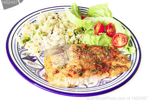 Image of Baked salmon with rice