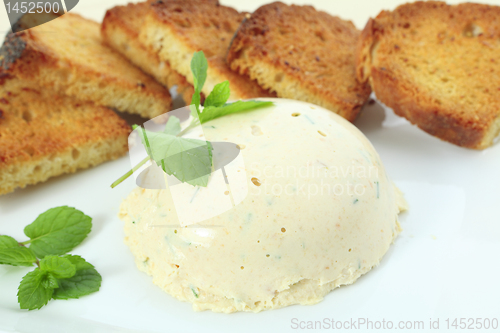 Image of Moulded chicken pate and garlic toast