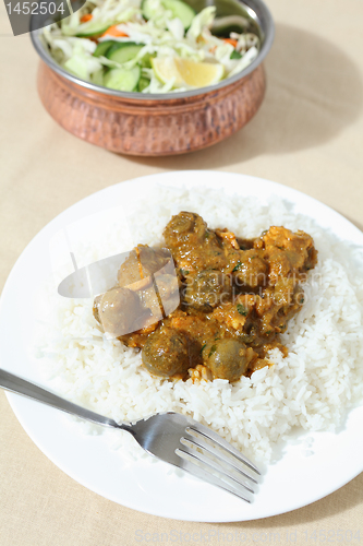 Image of Chicken mushroom curry and salad