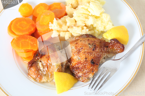 Image of Lemon chicken meal high angle