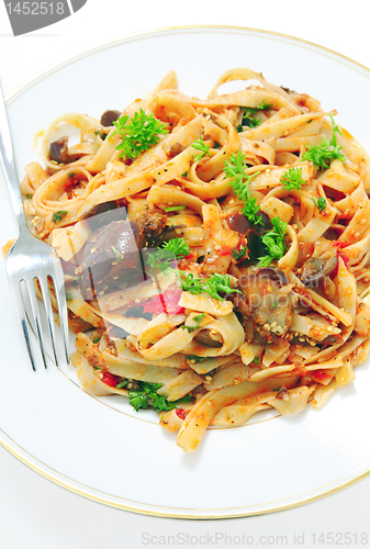 Image of Aubergine with pasta vertical