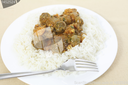 Image of Mushroom curry and rice