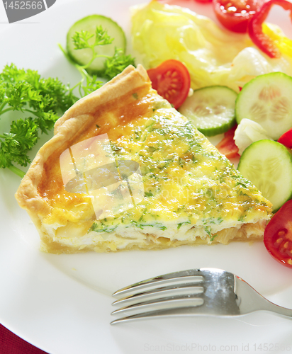Image of Cheese quiche with salad