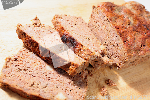 Image of Homemade meatloaf side view
