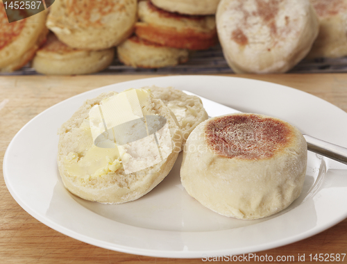 Image of Buttered English muffin