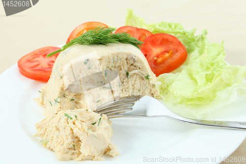 Image of Chicken meat pate and salad