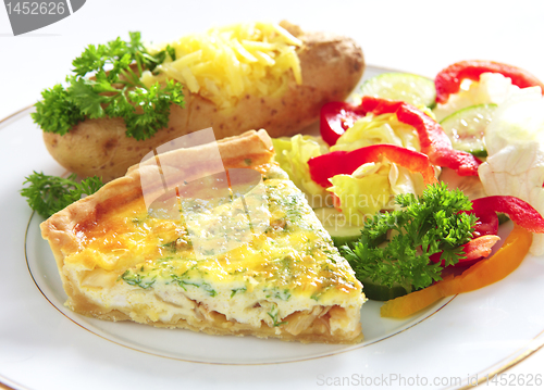 Image of Quiche with baked potato